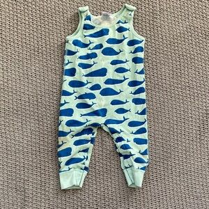 Hanna Andersson whale overalls with snaps